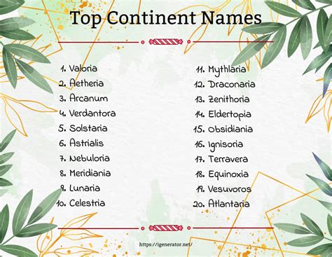 Continent Name Generator | 711 Continent Name Ideas