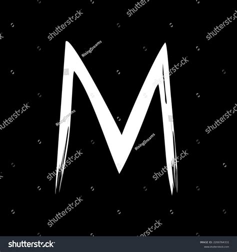 Letter M On Black Background Stock Vector Royalty Free 2200764331