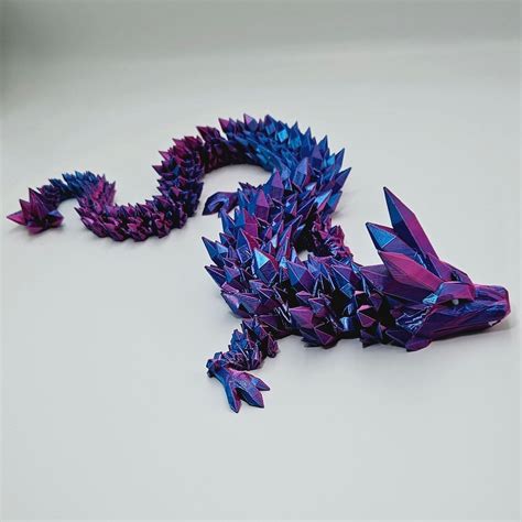 Articulated Crystal Dragon Fidget Fidget Toy 3D Printed Articulating