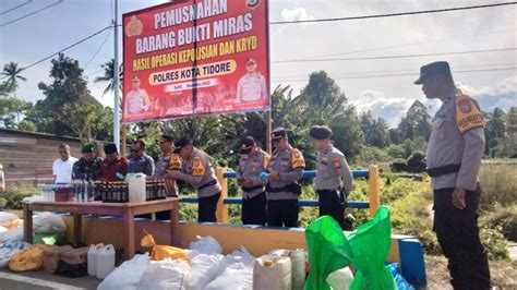 Hasil Kryd Dan Operasi Kepolisian Polresta Tidore Musnahkan Barang