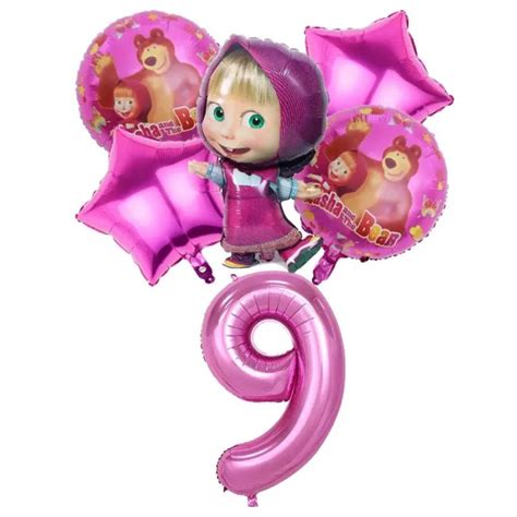 Jual Paket Balon Masha And The Bear Angka A Dekorasi Ulang Tahun