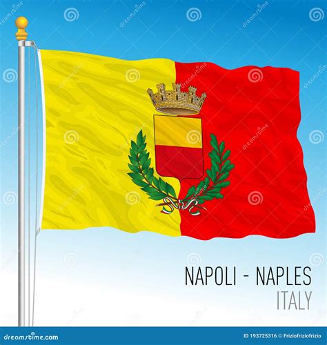 Naples Flag Of The City Italy Stock Vector Illustration Of Napoli