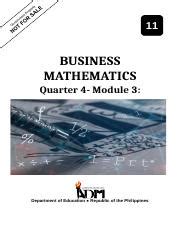 Shs Bm Q Wk M Pdf Business Mathematics Quarter Week Module