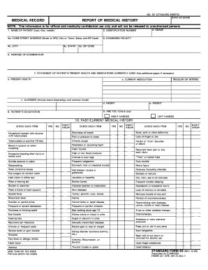 Fillable Online Standard Form Medical Record Report Of Medical