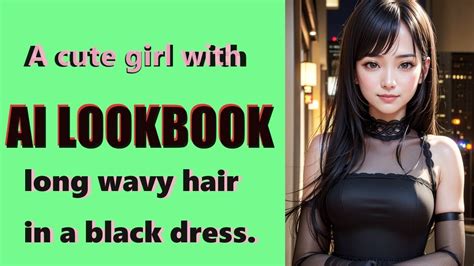 Ai Art Lookbook Cute Model Long Wavy Hair Black Dress Youtube