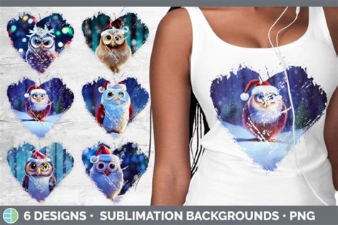 4 Christmas Owl Heart Clipart Designs Graphics