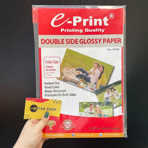 Jual Tab Shop Eprint Kertas Foto Glossy Sisi Folio Gsm E