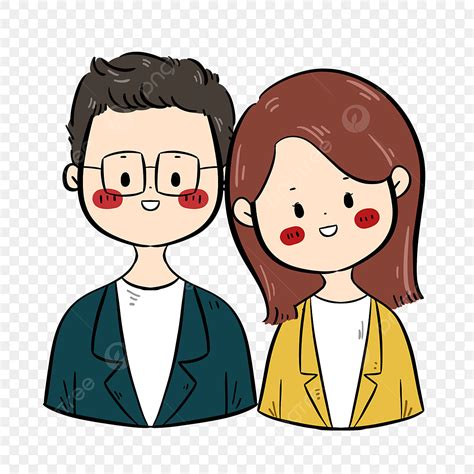 Valentine Couples Clipart Vector Hand Drawn Style Valentines Day