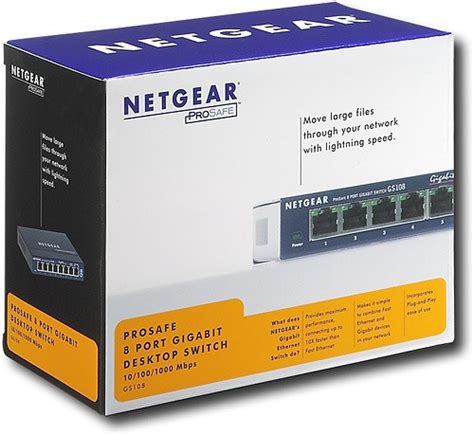 Best Buy NETGEAR ProSafe 8 Port 10 100 1000 Gigabit Ethernet Switch