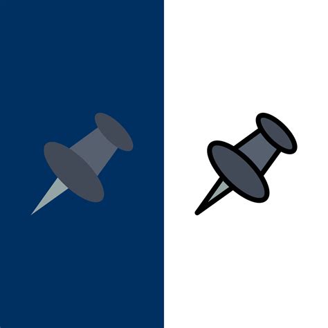 Marker Pin Mark Icons Flat and Line Filled Icon Set Vector Blue ...