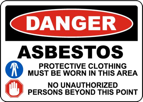 Danger Asbestos Ppe Required Sign Get Off Now