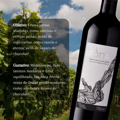 Vinho Tinto Italiano La Grotta Primitivo Di Salento 750ml Emporio