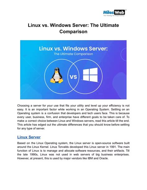 Ppt Linux Vs Windows Server The Ultimate Comparison Powerpoint Presentation Id12296649