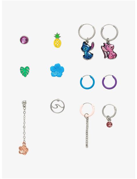 Disney Lilo Stitch Angel Stitch Mismatch Earring Set Hot Topic Mismatched Earrings Lilo