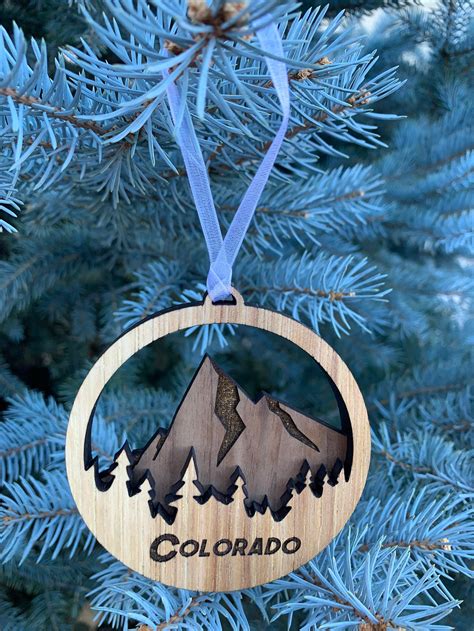 Colorado Ornament Layered Wood Etsy