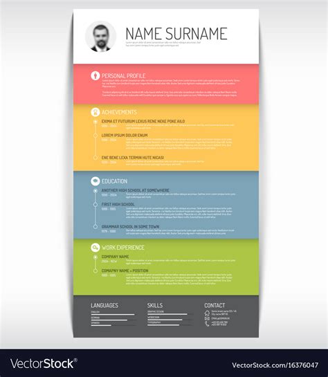 Cv Resume Template Royalty Free Vector Image Vectorstock