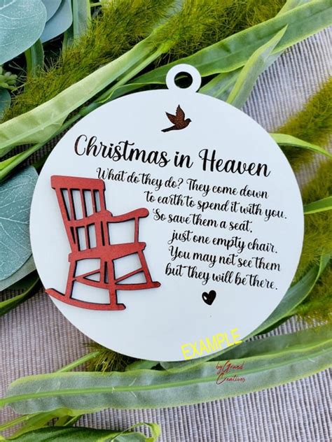 Christmas In Heaven Ornament Memorial Tribute Ornament Etsy