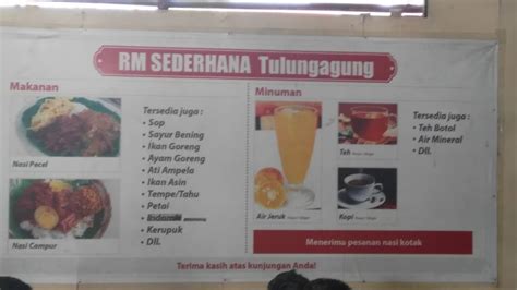 Menu At RM Sederhana Tulungagung Restaurant Pontianak