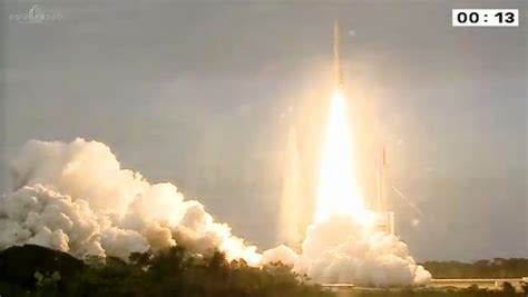 European Rocket Launches 2 Communications Satellites Into Orbit Space