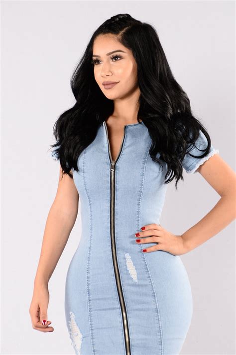 Genie Denim Dress Light Blue Fashion Nova Dresses Fashion Nova