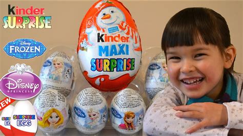 Maxi Kinder Surprise Unboxing Zaini Surprise Eggs Disney Frozen