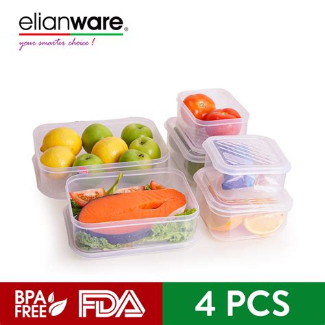 Elianware Bpa Free Transparent Tall Rectangular Fridge Freezer