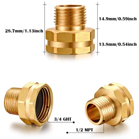 Buy YELUN Solid Brass Garden Hose Fittings Connectors Adapter Heavy