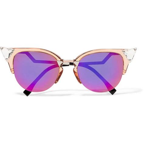 Fendi Swarovski Crystal Embellished Cat Eye Acetate And Metal