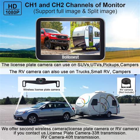 Dohonest V Wireless Backup Camera With Inch Monitor Hd P