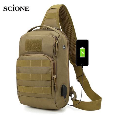 Bolso De Pecho T Ctico Usb Mochila Militar Con Eslinga Bolso De Hombro