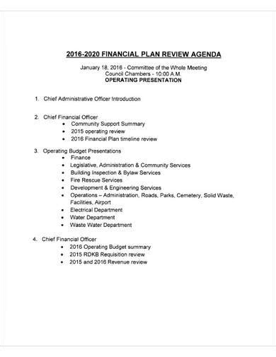 Free 10 Review Agenda Samples In Pdf Ms Word