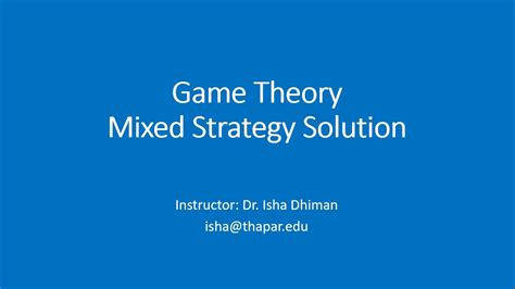 Game Theory Part Mixed Strategy Solution Graphical Technique Youtube