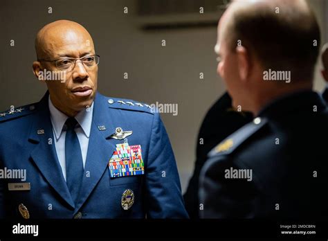 U S Air Force Chief Of Staff Gen Cq Brown Jr Speaks With Air Chief