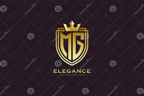 Initial Mg Elegant Luxury Monogram Logo Or Badge Template With Scrolls