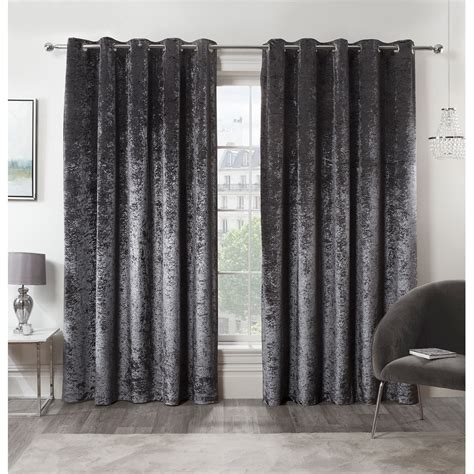 Crushed Velvet Eyelet Curtains