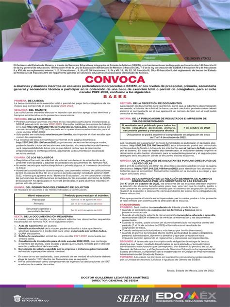 Estoy Leyendo Convocatoria Becas Escuelas Particulares SEIEM 2022 2023