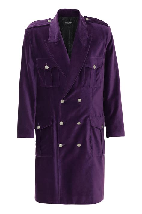 Purple Velvet Uniform Coat With Metal Buttons To Men ⋆ House Of Avida