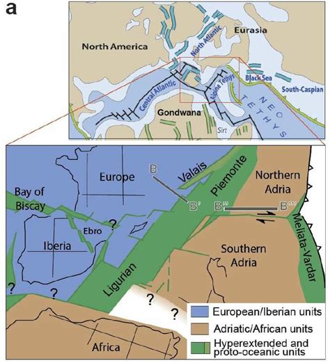 A Schematic Paleogeographic Maps Of The Alpine Tethys Region During