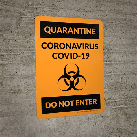 Quarantine Coronavirus Covid 19 Do Not Enter With Icon Portrait Wall