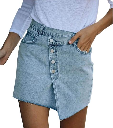 Jeansrock Damen Minirock Jeans Rock Kurz Sommerrock Minirock Y2k Rock