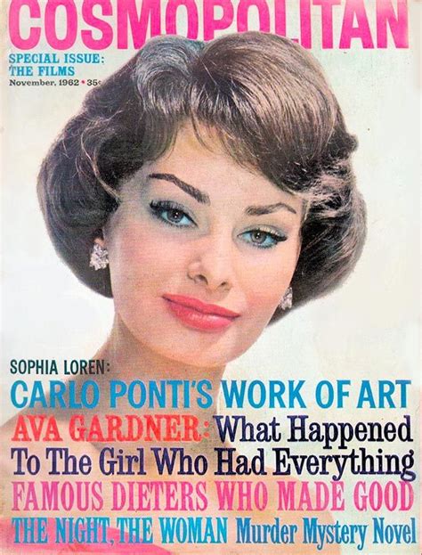 Sophia Loren Cosmopolitan 11 1962 Magazine Cover Sophia Loren Sofia