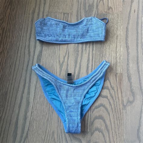 Blue Triangl Bikini Small Top Xs Bottoms Depop