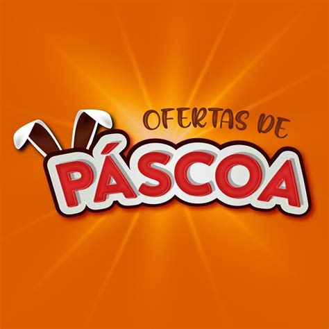 Feliz oferta de páscoa logotipo orelha de coelho de coração de