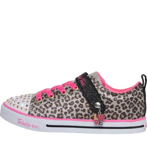 Buy Skechers Junior Girls Sparkle Lite Leopard Shines Trainers Leopard