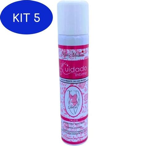 Kit 5 Desodorante Spray Intimo Feminino Elimina Odores Jato Seco