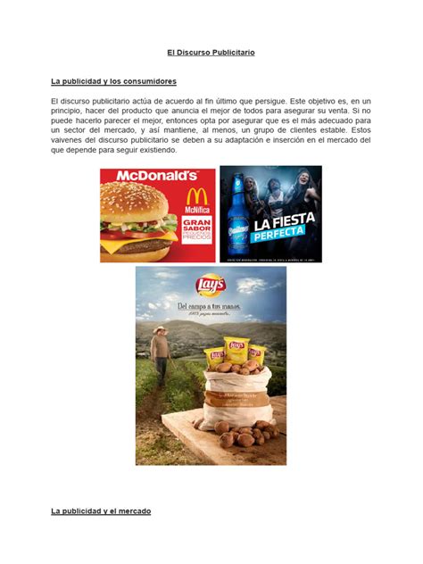 Discurso Publicitario Pdf Publicidad Mercado Economía