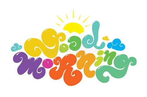 Good Morning Colorful Vector Inscription Hand Stock Vector