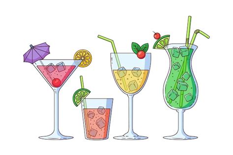 Hand Drawn Cocktail Collection Free Vector