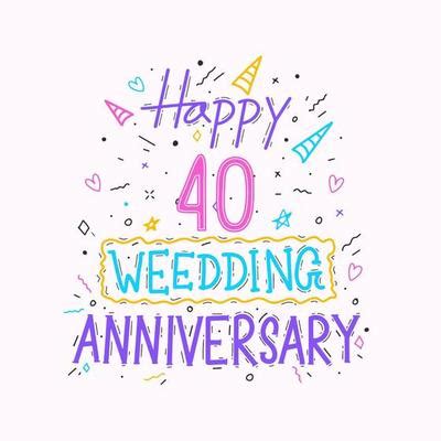 Happy 40th Anniversary Free Clipart