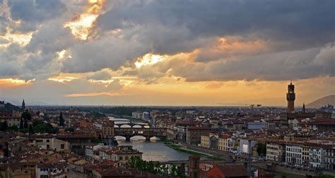 Download Sky Sun Italy Sunset Architecture City Man Made Florence 4k